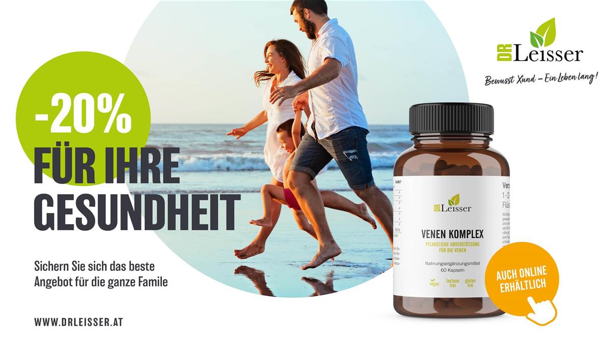Juli Aktion mit 20% Rabatt auf Dr. Leisser Venen Komplex, 60 ST